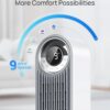Dreo Tower Fan for Bedroom, Upgrated DC 9 Speeds Ultra-Quiet Floor Fan, 90° Oscillating Fans for Indoors with 28ft/s Velocity, 12H Timer, Standing Fans, Bladeless Fan Powerful for Home Office Room, White Dreo Tower Fan for Bedroom, Upgrated DC 9 Speeds Ultra-Quiet Floor Fan, 90° Oscillating Fans for Indoors with 28ft/s Velocity, 12H Timer, Standing Fans, Bladeless Fan Powerful for Home Office Room, White