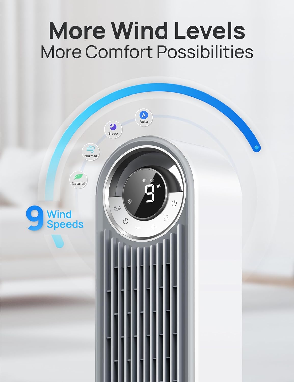 Dreo Tower Fan for Bedroom, Upgrated DC 9 Speeds Ultra-Quiet Floor Fan, 90° Oscillating Fans for Indoors with 28ft s Velocity, 12H Timer, Standing Fans, Bladeless Fan Powerful for Home Office Room0 Dreo Tower Fan for Bedroom, Upgrated DC 9 Speeds Ultra-Quiet Floor Fan, 90° Oscillating Fans for Indoors with 28ft/s Velocity, 12H Timer, Standing Fans, Bladeless Fan Powerful for Home Office Room, White