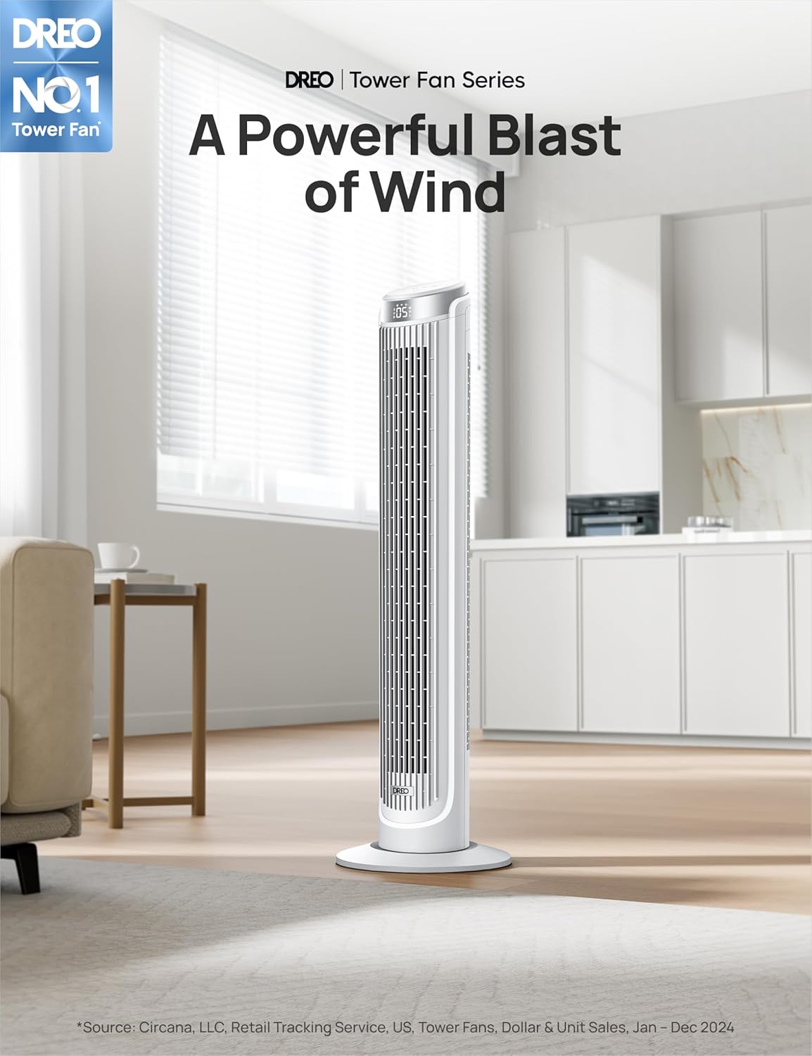 Dreo Tower Fans for Bedroom, 90°Oscillating Fans for indoors,5 Speeds 4 Modes Max 26ft s, 12H Timer, LED Display with Touch, Remote, 40 Quiet Bladeless Standing Floor Fan for Home Office, White1 Dreo Tower Fans for Bedroom, 90°Oscillating Fans for indoors,5 Speeds 4 Modes Max 26ft/s, 12H Timer, LED Display with Touch, Remote, 40" Quiet Bladeless Standing Floor Fan for Home Office, White
