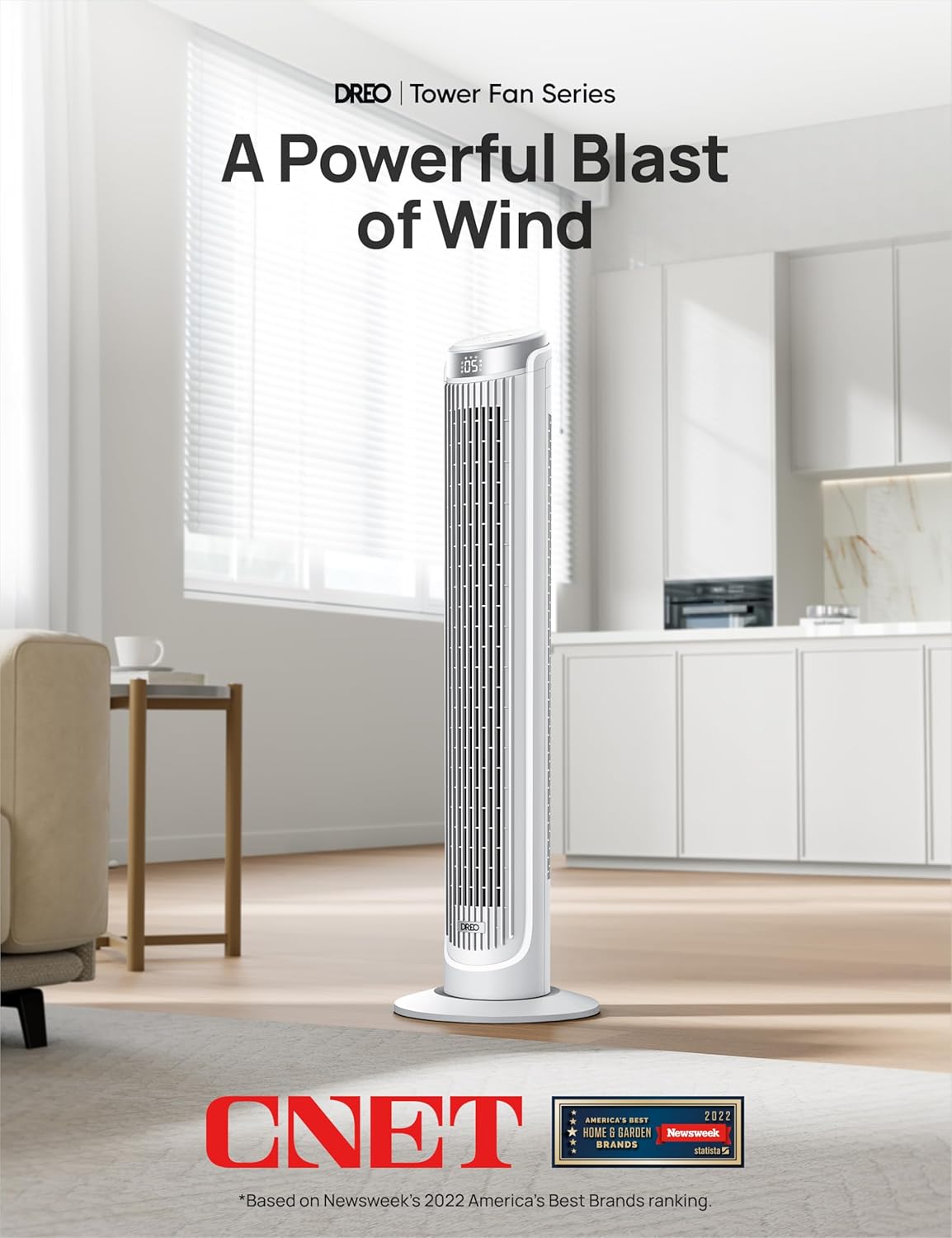 Dreo Tower Fans for Bedroom, 90°Oscillating Fans for indoors,5 Speeds 4 Modes Max 26ft s, 12H Timer, LED Display with Touch, Remote, 40 Quiet Bladeless Standing Floor Fan for Home Office, White12 Dreo Tower Fans for Bedroom, 90°Oscillating Fans for indoors,5 Speeds 4 Modes Max 26ft/s, 12H Timer, LED Display with Touch, Remote, 40" Quiet Bladeless Standing Floor Fan for Home Office, White