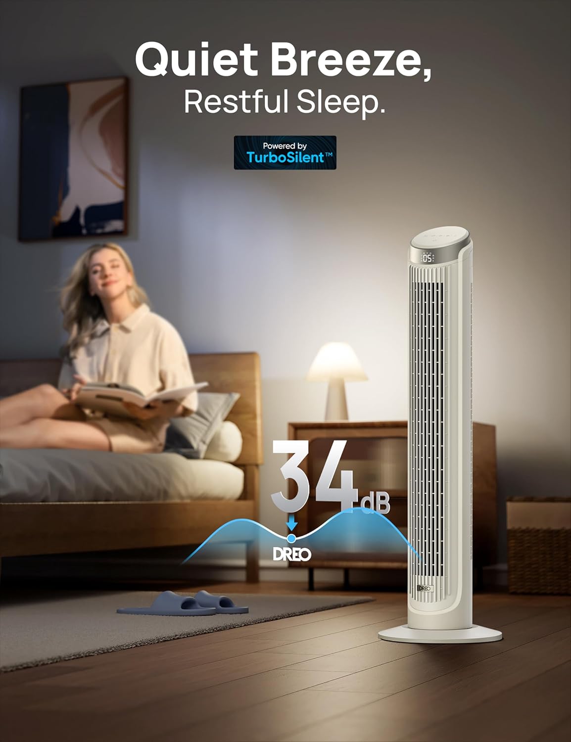 Dreo Tower Fans for Bedroom, 90°Oscillating Fans for indoors,5 Speeds 4 Modes Max 26ft s, 12H Timer, LED Display with Touch, Remote, 40 Quiet Bladeless Standing Floor Fan for Home Office, White3 Dreo Tower Fans for Bedroom, 90°Oscillating Fans for indoors,5 Speeds 4 Modes Max 26ft/s, 12H Timer, LED Display with Touch, Remote, 40" Quiet Bladeless Standing Floor Fan for Home Office, White