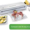 FoodSaver Compact Vacuum Sealer Machine with Airtight Bags and Roll - Ideal for Sous Vide and Airtight Food Storage, White