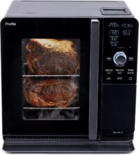 GE Profile™ Smart Indoor Pellet Smoker, with Active Smoke Filtration, 5 Smoke Control Settings, WiFi Connected, Electric, Countertop BBQ Appliance, Black