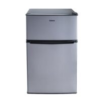 Galanz 3.1 Cu Ft Mini Fridge with Freezer – Stainless Steel, Energy Star, Two-Door Compact Refrigerator