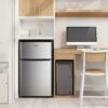 Galanz 3.1 Cu Ft Mini Fridge with Freezer – Stainless Steel, Energy Star, Two-Door Compact Refrigerator