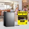 Galanz 3.3 Cu ft One Door Mini Fridge, Estar, Stainless Steel Look, New