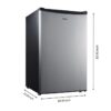 Galanz 4.3 Cu ft Single Door Mini Fridge, Stainless Steel Look, New, Width 19.12"
