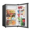Galanz 4.3 Cu ft Single Door Mini Fridge, Stainless Steel Look, New, Width 19.12"
