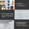 Galanz 4.6. Cu ft Two Door Mini Refrigerator with Freezer, Stainless Steel, New, Width 19.13"