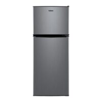 Galanz 4.6. Cu ft Two Door Mini Refrigerator with Freezer, Stainless Steel, New, Width 19.13"