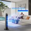GoveeLife 42'' Tower Fan for Bedroom, Smart Floor Fans with 150° Adjustable Oscillating, APP & Voice Control, 5 Modes 12 Speeds up to 26ft/s, 24H Timer, 27dB Quiet Fan for Cooling Home Office Silver