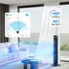 GoveeLife 42'' Tower Fan for Bedroom, Smart Floor Fans with 150° Adjustable Oscillating, APP & Voice Control, 5 Modes 12 Speeds up to 26ft/s, 24H Timer, 27dB Quiet Fan for Cooling Home Office Silver
