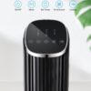 GoveeLife Black Tower Fan for Bedroom, 36" Smart Floor Fan with App/Voice Control, Temperature Sensor, 5 Modes 8 Speeds(25ft/s), 29dB Quiet Oscillating Fan for Office, 24H Timer, Auto Cooling
