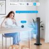 GoveeLife Black Tower Fan for Bedroom, 36" Smart Floor Fan with App/Voice Control, Temperature Sensor, 5 Modes 8 Speeds(25ft/s), 29dB Quiet Oscillating Fan for Office, 24H Timer, Auto Cooling