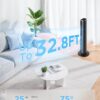 GoveeLife Black Tower Fan for Bedroom, 36" Smart Floor Fan with App/Voice Control, Temperature Sensor, 5 Modes 8 Speeds(25ft/s), 29dB Quiet Oscillating Fan for Office, 24H Timer, Auto Cooling