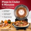 Granitestone Piezano Crispy Crust Pizza Oven – 12 Inch Electric Pizza Oven Indoor Countertop Maker with Ceramic Stone Heats up to 800˚F for Stone Baked Pizzeria Style at Home As Seen on TV Product