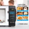 Hamilton Beach 0.9 Cu ft Countertop Microwave Oven, 900 Watts, Black Stainless Steel, New