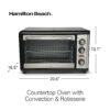 Hamilton Beach Countertop Oven with Convection and Rotisserie, Baking, Broil, Extra Large Capacity, Stainless Steel