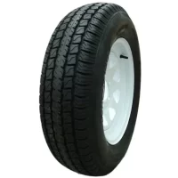 Hi-Run ASB1002 8 Spoke White 50 PSI ST205/75D14 and 14 in. x 6.0 in. 5-4.5HD 6-Ply Tire and Wheel Assembly