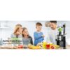 Juicer Machine, Aeitto Cold Press Juicer with Big Wide 83mm Chute 900 ml Juice Cup, Masticating Juicer for Fruits and Vegetables, 200W New Juice Maker BPA-Free, Easy to Clean, Black