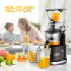 Juicer Machine, Aeitto Cold Press Juicer with Big Wide 83mm Chute 900 ml Juice Cup, Masticating Juicer for Fruits and Vegetables, 200W New Juice Maker BPA-Free, Easy to Clean, Black