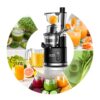 Juicer Machine, Aeitto Cold Press Juicer with Big Wide 83mm Chute 900 ml Juice Cup, Masticating Juicer for Fruits and Vegetables, 200W New Juice Maker BPA-Free, Easy to Clean, Black