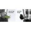 Juicer Machine, Aeitto Cold Press Juicer with Big Wide 83mm Chute 900 ml Juice Cup, Masticating Juicer for Fruits and Vegetables, 200W New Juice Maker BPA-Free, Easy to Clean, Black