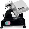 KWS MS-10XS Premium 320W Electric Meat Slicer 10-Inch in Black with 304 Stainless Steel Blade, Frozen Meat/Deli/Cheese/Food Slicer Low Noises Commercial and Home Use [ ETL, NSF Certified ]