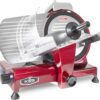 KWS MS-10XT Premium 320W Electric Meat Slicer 10-Inch in Red with Non-sticky Teflon Blade, Frozen Meat/Deli/Cheese/Food Slicer Low Noises Commercial and Home Use [ ETL, NSF Certified ]