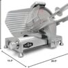 KWS Metal Collection MS-10DS Commercial 320W 10-Inch Meat Slicer Anodized Aluminum Base with Stainless Steel Blade + Blade Removal Tool, Frozen Meat/Cheese/Food Slicer Quiet [ ETL, NSF Certified ]