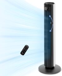 LEVOIT Smart 42 inch Tower Fan for Bedroom, DC motor, Oscillating with Quiet 26ft/s Velocity, 25dB Bladeless Floor Fan for Home Space, 12 Speeds, 4 Modes, 24H Timer with APP, Works with Alexa, Remoter