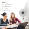 Lasko Oscillating Pedestal Fan, Thermostat, Adjustable Height, Remote Control, Timer, 4 Speeds, for Bedroom, Living Room, Office & Dorm, 16", White, S16614