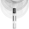 Lasko Oscillating Pedestal Fan, Thermostat, Adjustable Height, Remote Control, Timer, 4 Speeds, for Bedroom, Living Room, Office & Dorm, 16", White, S16614