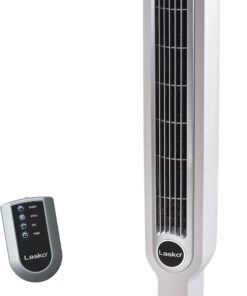 Lasko Oscillating Tower Fan with Remote Control, 3 Quiet Speeds, Timer for Bedroom, Kitchen, Office Use, White, 36" 2510