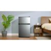 Mainstays 3.2 Cu. ft. 2-Door Refrigerator with Freezer, Stainless Steel Look Mainstays 3.2 Cu. ft. 2-Door Refrigerator with Freezer, Stainless Steel Look