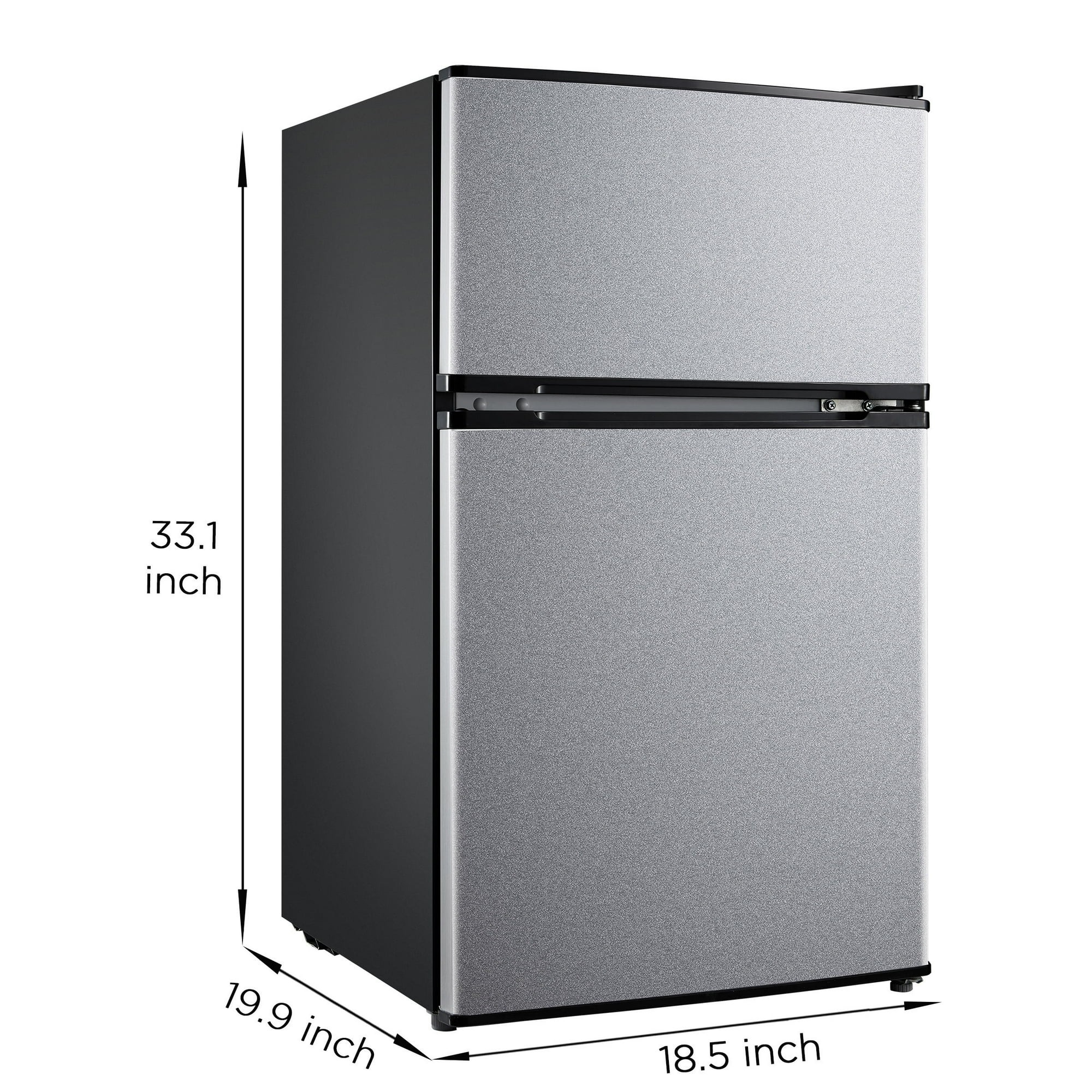 Mainstays 3.2 Cu. ft. 2-Door Refrigerator with Freezer, Stainless Steel Look6_11zon Mainstays 3.2 Cu. ft. 2-Door Refrigerator with Freezer, Stainless Steel Look