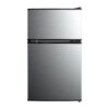 Mainstays 3.2 Cu. ft. 2-Door Refrigerator with Freezer, Stainless Steel Look