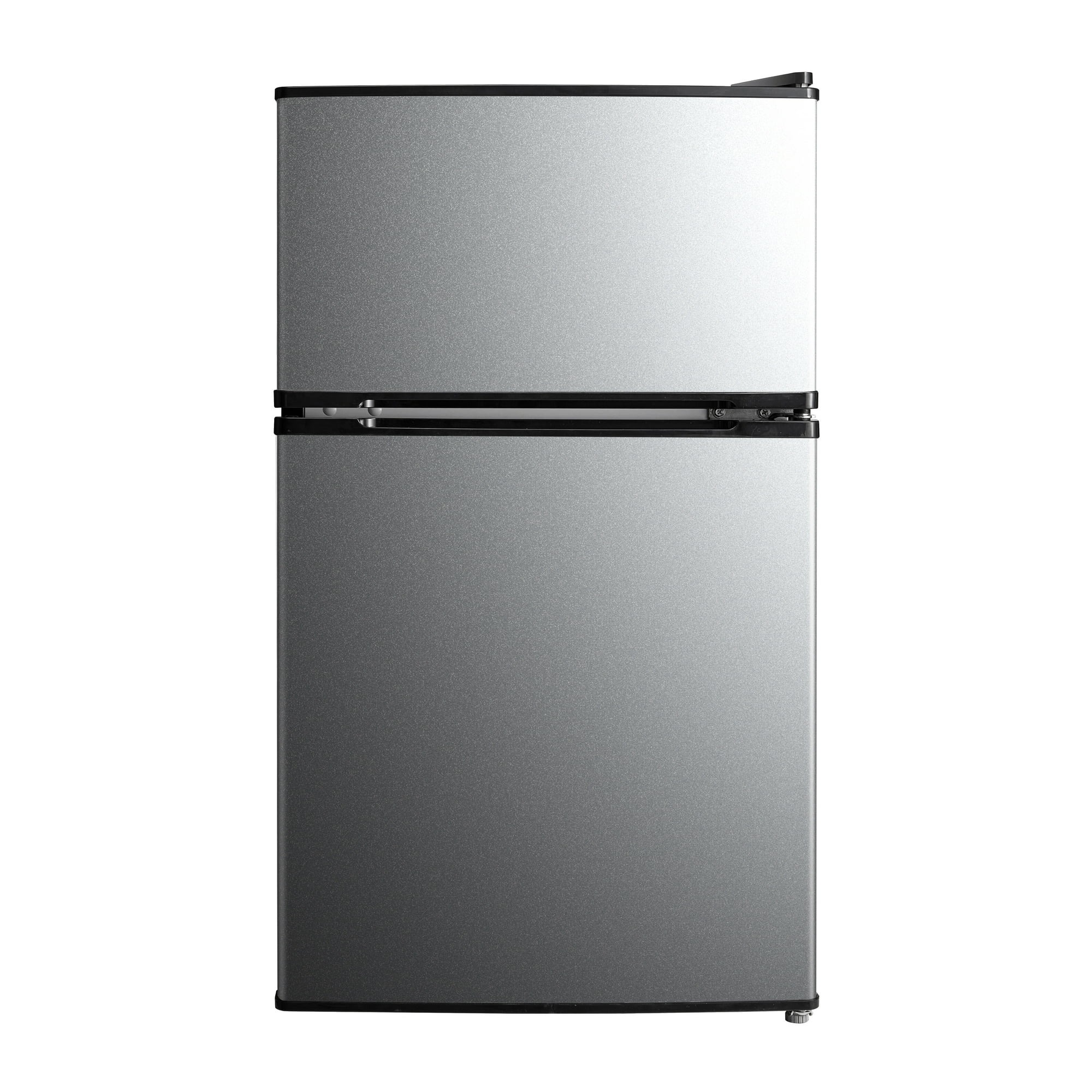 Mainstays 3.2 Cu. ft. 2-Door Refrigerator with Freezer, Stainless Steel Look_11zon Mainstays 3.2 Cu. ft. 2-Door Refrigerator with Freezer, Stainless Steel Look