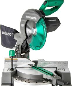 Metabo HPT 10-Inch Single Bevel Compound Miter Saw, 15-Amp Power Saw with Xact Cut Shadow Line, Precision Miter Angles, Single Bevel 0-45°, 40T TCT Miter Saw Blade, Lightweight Design, C10FCG2