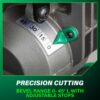 Metabo HPT 10-Inch Single Bevel Compound Miter Saw, 15-Amp Power Saw with Xact Cut Shadow Line, Precision Miter Angles, Single Bevel 0-45°, 40T TCT Miter Saw Blade, Lightweight Design, C10FCG2