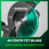Metabo HPT 10-Inch Single Bevel Compound Miter Saw, 15-Amp Power Saw with Xact Cut Shadow Line, Precision Miter Angles, Single Bevel 0-45°, 40T TCT Miter Saw Blade, Lightweight Design, C10FCG2