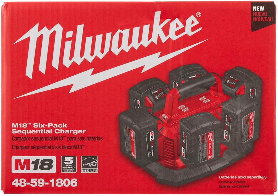 Milwaukee 48-59-1806 M18 Six Pack Sequential Charger5 Milwaukee 48-59-1806 M18 Six Pack Sequential Charger
