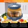 NuWave Pro Plus 2 Air Fryer, Infra-Red Oven Cook Healthy, 360 Surround Cooking, Adjustable Temps, 100 Presets & 50 Memory Air Fryer, Durable Power Dome, Deep Blue