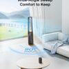 PELONIS 40" Smart Bladeless Fan for Bedrrom - Tower Fan, Alexa/Google/WiFi, DC Motor, 6 Speeds, 4 Modes, Remote, 7H Timer, 90° Oscillation, Safe for Home and Office, Grey