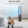 PELONIS 40" Smart Bladeless Fan for Bedrrom - Tower Fan, Alexa/Google/WiFi, DC Motor, 6 Speeds, 4 Modes, Remote, 7H Timer, 90° Oscillation, Safe for Home and Office, Grey