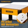 POWERTEC Tool Stand with Wheels, Casters & Melamine MDF Table Top, Power Tool Stand for Miter Saw, Drill Press, Belt Sander, Bench Grinder, Band Saw, Scroll Saw, Planer (UT1008V)