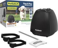 PetSafe Stay & Play 2-Dog Wireless Fence with Replaceable Battery Collar - from Parent Company of Invisible Fence Brand - Circular Boundary Covers Up to 3/4 Acre - Contains 2 Receiver Collars