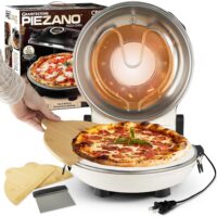 GraniteStone Piezano Pizza Oven & Grill Indoor Pizza Maker Machine Pizza Cooker 12" for Kitchen Countertop Electric Up To 800°F Cream