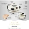 GraniteStone Piezano Pizza Oven & Grill Indoor Pizza Maker Machine Pizza Cooker 12" for Kitchen Countertop Electric Up To 800°F Cream