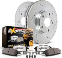 Power Stop Front Brake Kit For Ford2012-2022 F-250, 2013-2022,2013-2022 F-350, 2013-2016 F-450 4WD Truck & Tow Drilled and Slotted Rotors and Z36 Carbon-Fiber Ceramic Brake Pads Brake Kit, K6403-36